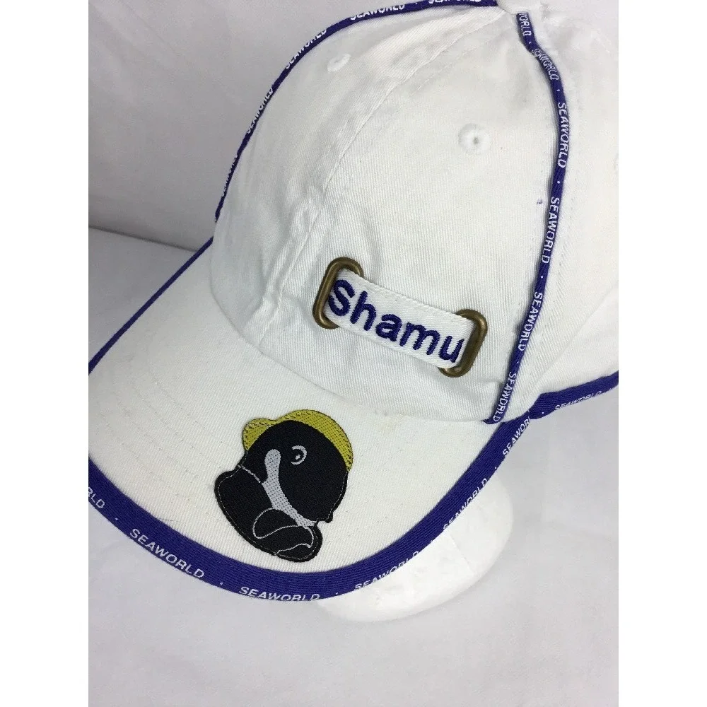 SeaWorld Shamu Whale Baseball Cap Toddler Kids White Blue Theme Park Hat